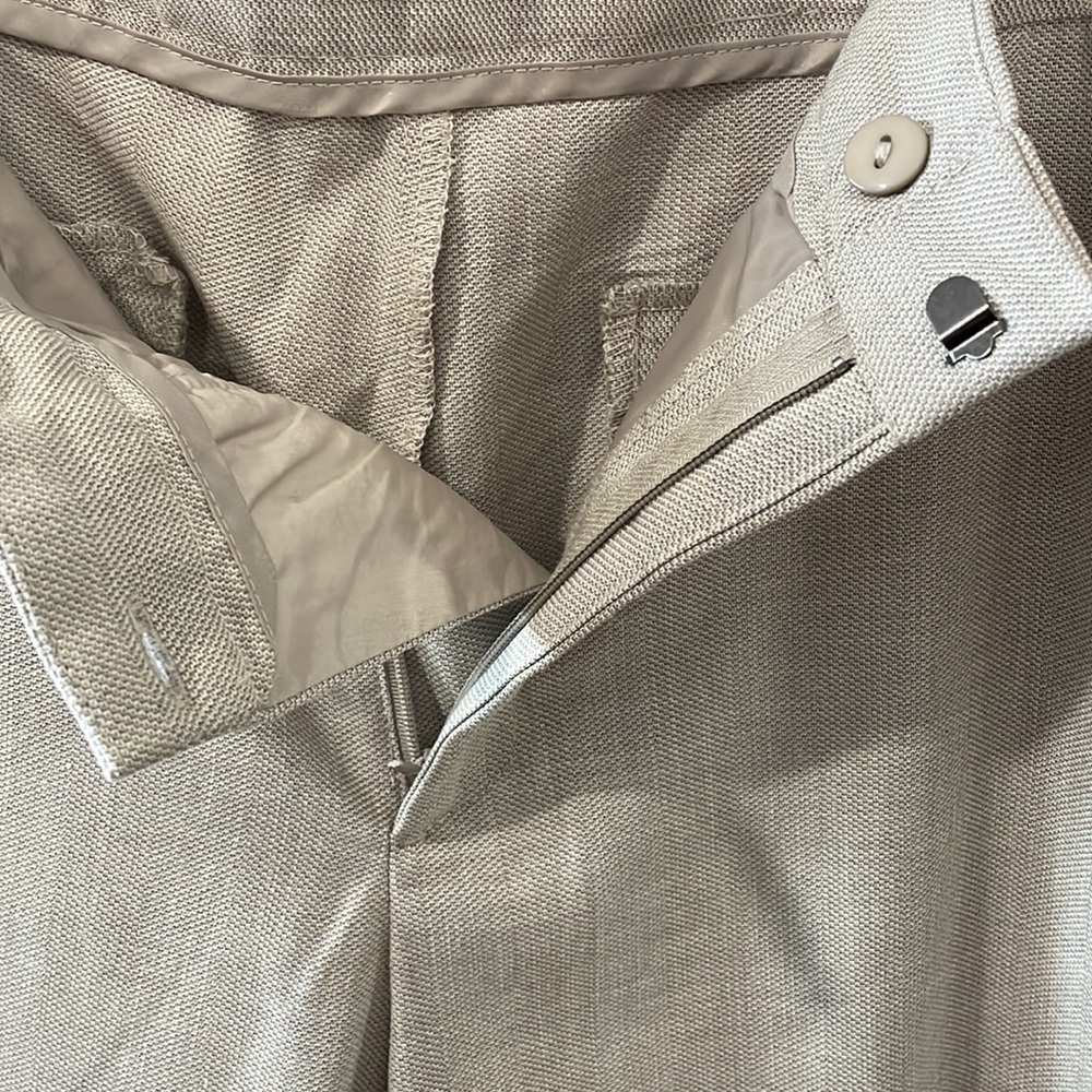 ZARA Basics Cream Flat Front Trousers Women's Size 12 - Picture 5 of 7
